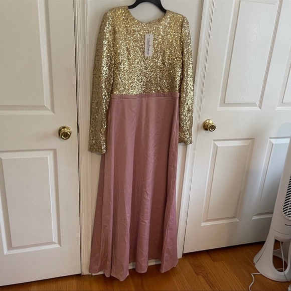 Nwt gold sparkly stain dress - Picture 2 of 9